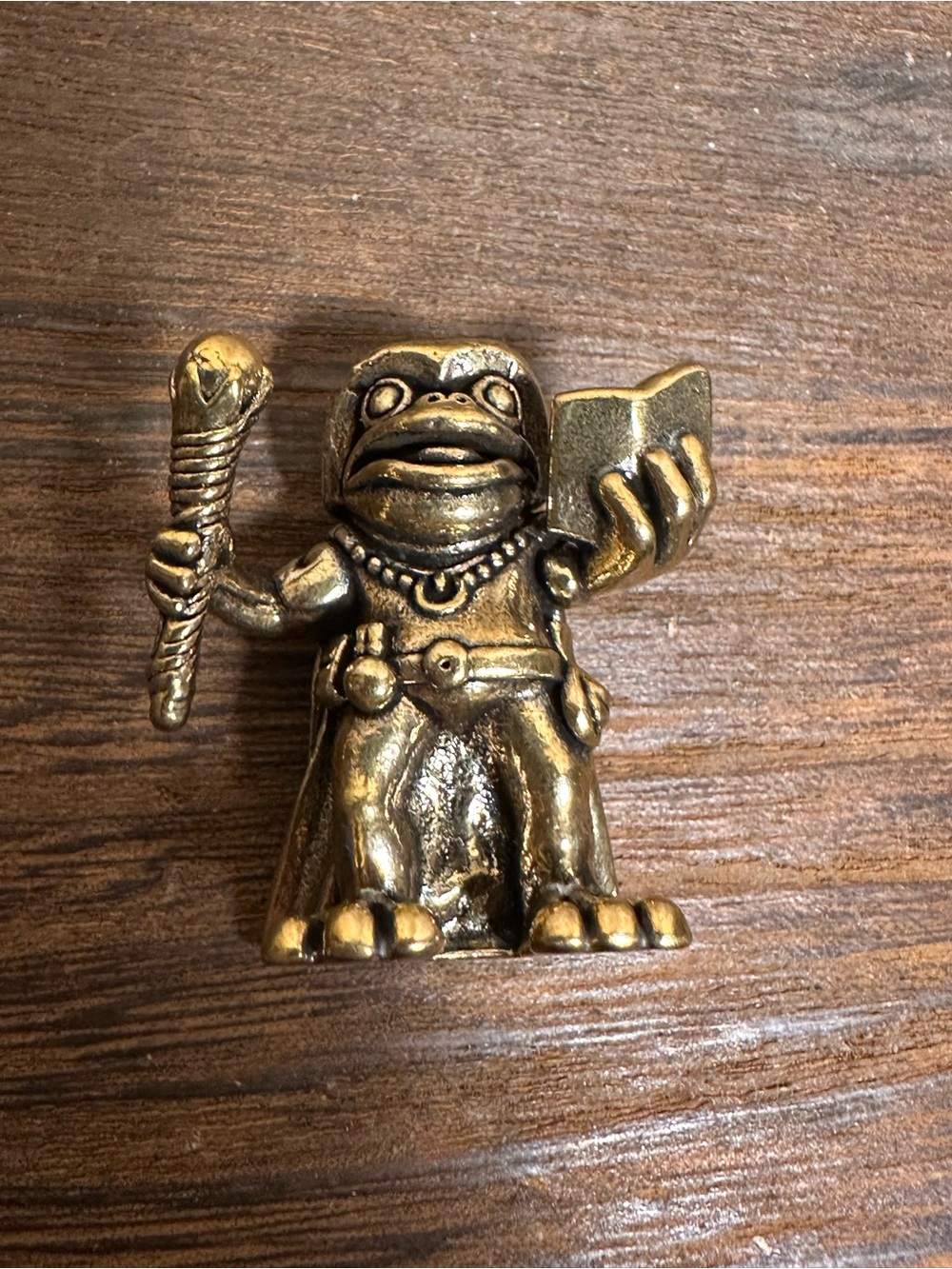 Brass Frog Wizard Figurine - Mini Brass Collectible Figurine - Picture 8 of 11